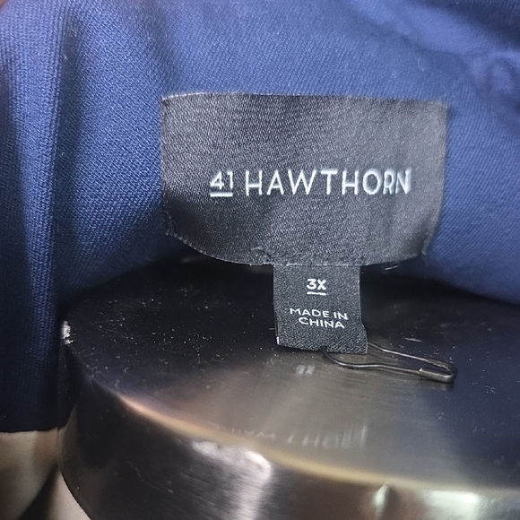 41 Hawthorn Plus Size 3X Women's Navy Trench Coat Top NWOT - Picture 7 of 9